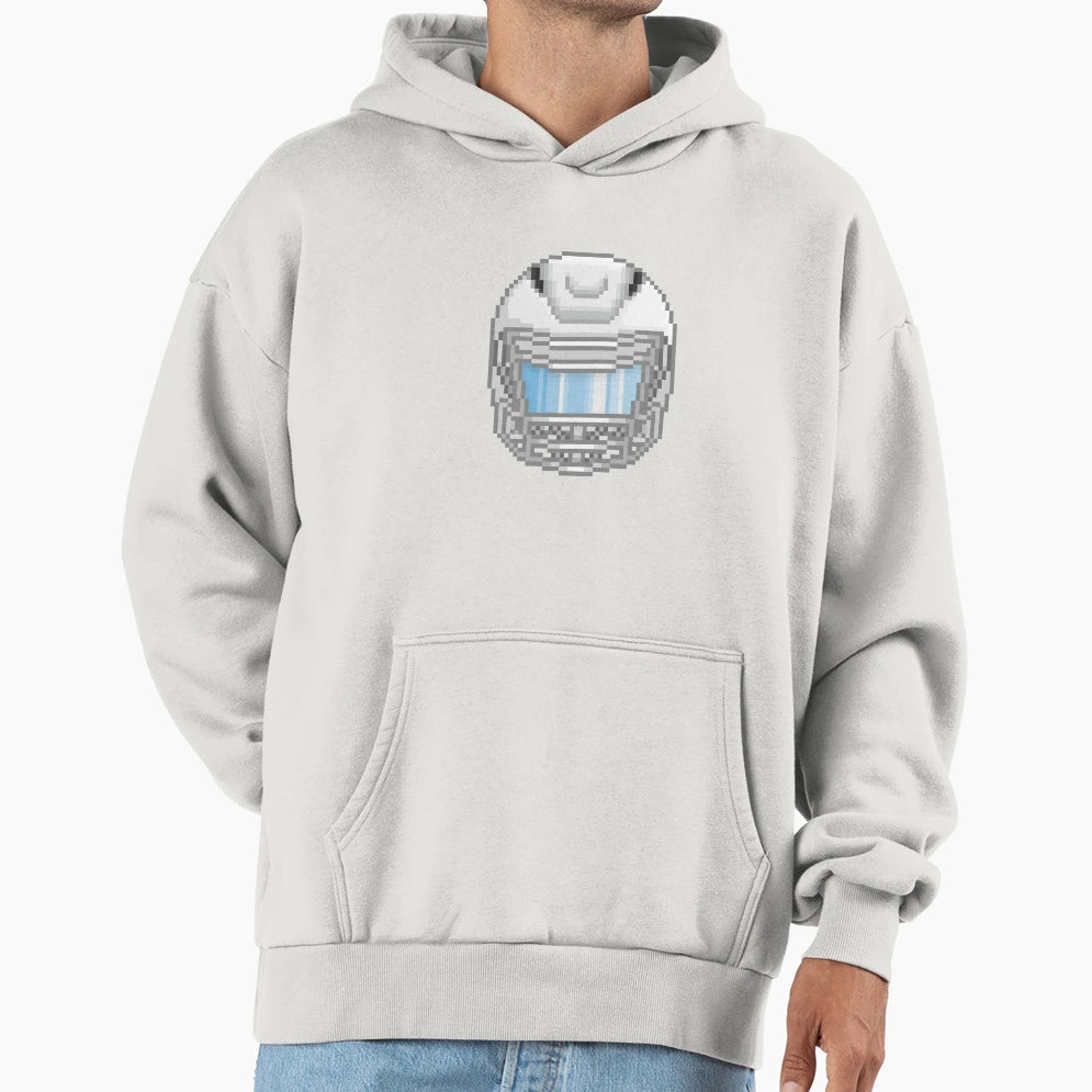 White Football Helmet 2 Hoodie - Casual Everyday Wear Men Women - T-Shirt, Sweatshirt, Hoodie