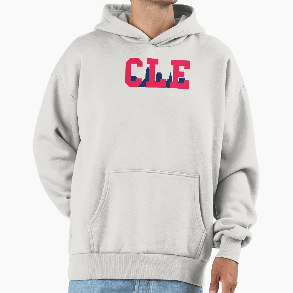 Cle Skyline Baseball Hoodie - Custom Art Print Men Women - T-Shirt, Sweatshirt, Hoodie