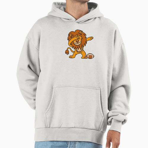 Dab Dabbing Lion Rugby American Hoodie - Minimalist Print for Adults - T-Shirt, Sweatshirt, Hoodie