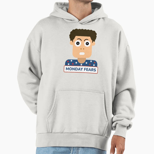 Funny Monday Fears Cartoon Hoodie - Streetwear Style for Adults - T-Shirt, Sweatshirt, Hoodie