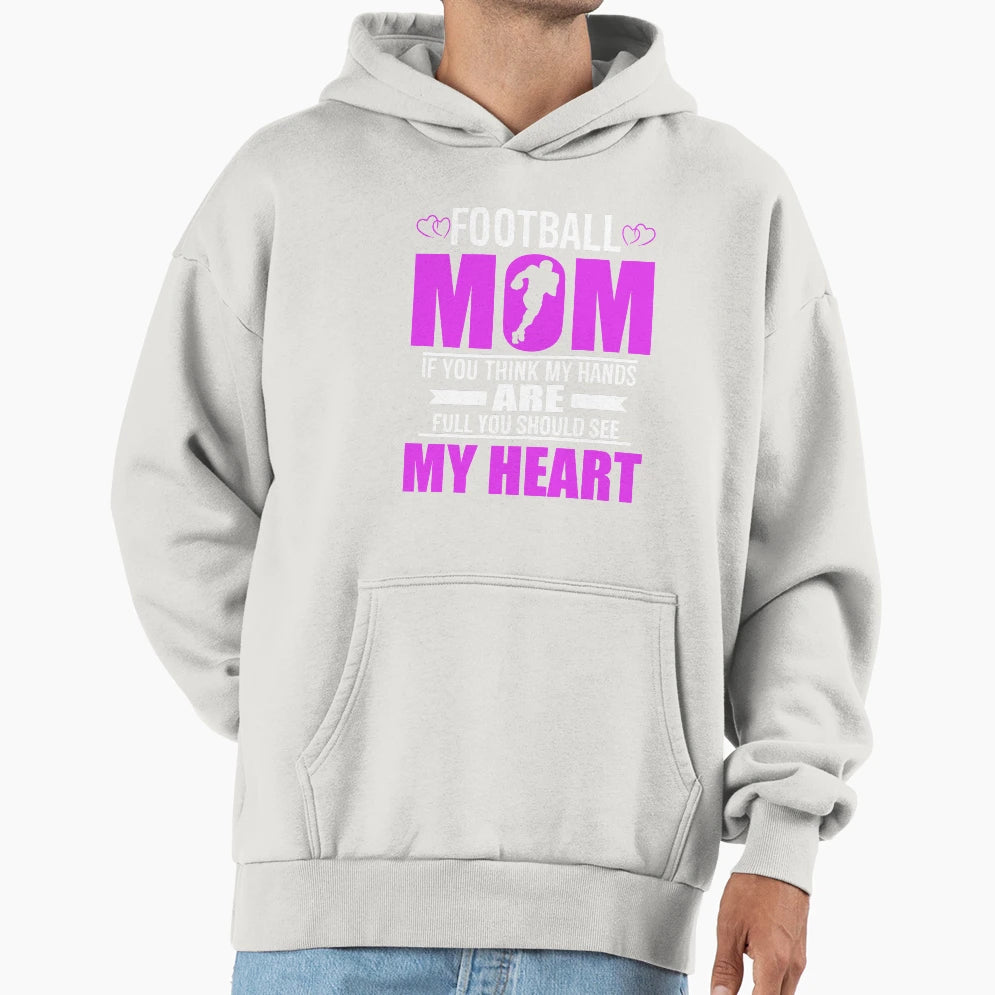 Football Moms Full Heart Mothers Day T-Shirt - Minimalist Print Unisex - T-Shirt, Sweatshirt, Hoodie