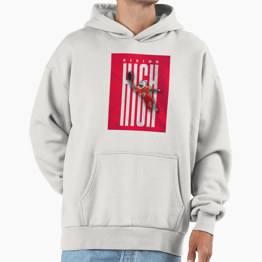 Rising High American Football Catch Hoodie - Trendy Graphic for Adults - T-Shirt, Sweatshirt, Hoodie