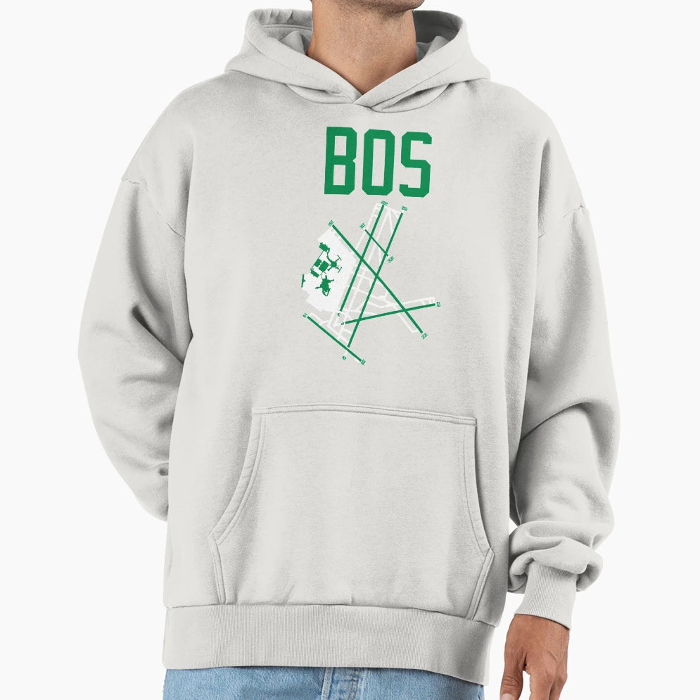 Boston Airport Hoodie - Fun Novelty Design Unisex - T-Shirt, Sweatshirt, Hoodie