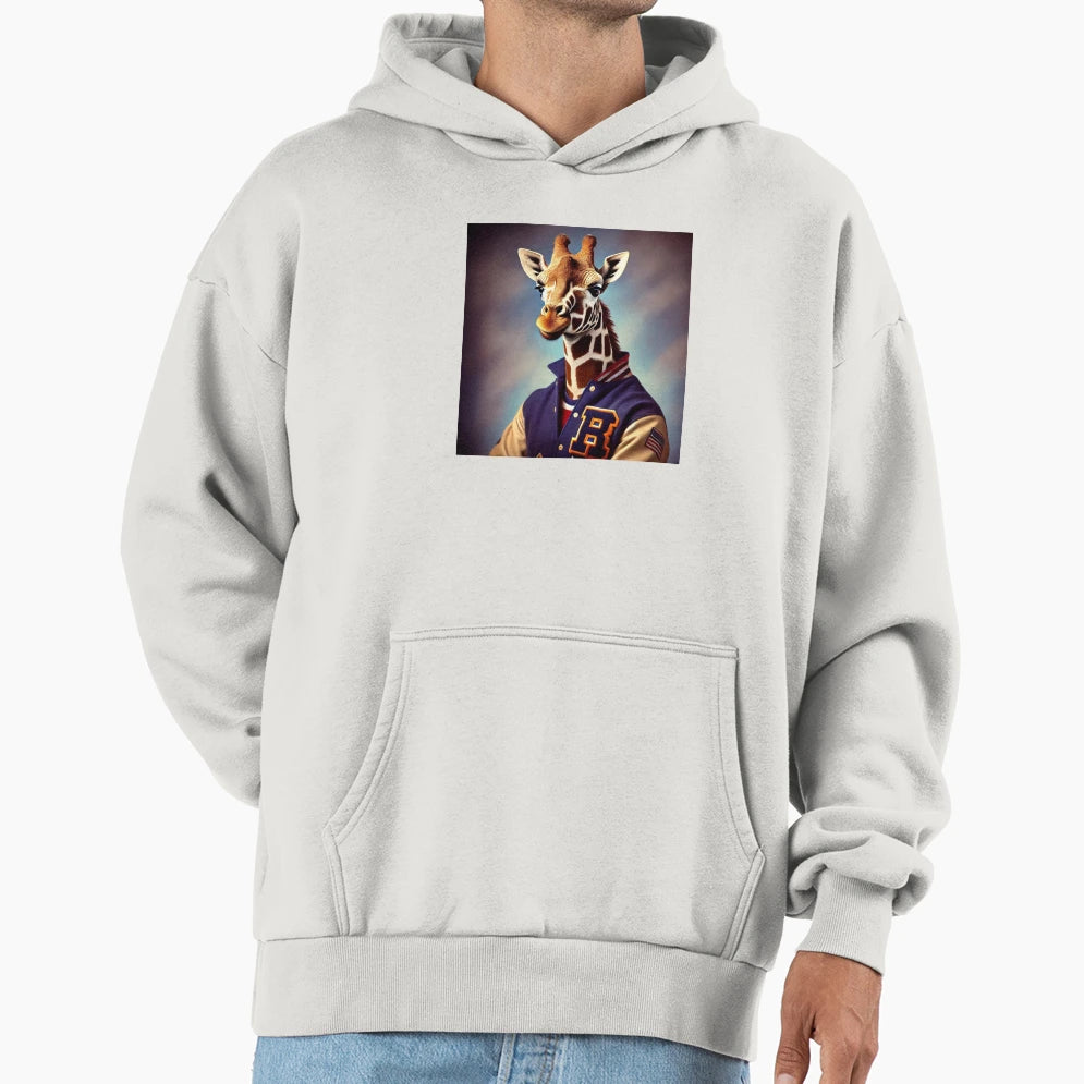 80S Yearbook Jock Giraffe V1 Hoodie - Unique Graphic for Adults - T-Shirt, Sweatshirt, Hoodie