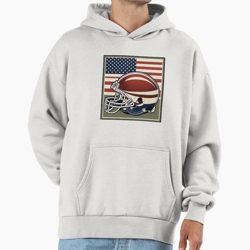 Usa American Football Flag Helmet Hoodie - Streetwear Style Unisex - T-Shirt, Sweatshirt, Hoodie