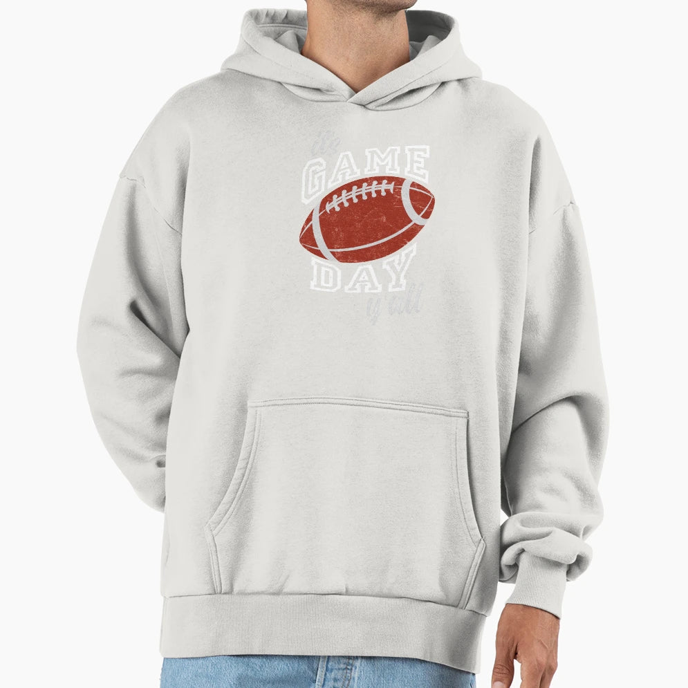 American Football Its Game Day Yall Ball Hoodie - Trendy Graphic Men Women - T-Shirt, Sweatshirt, Hoodie