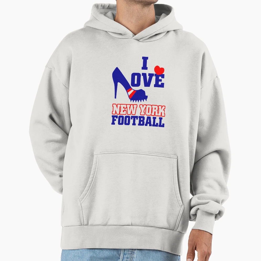I Love New York Football Hoodie - Streetwear Style for Adults - T-Shirt, Sweatshirt, Hoodie