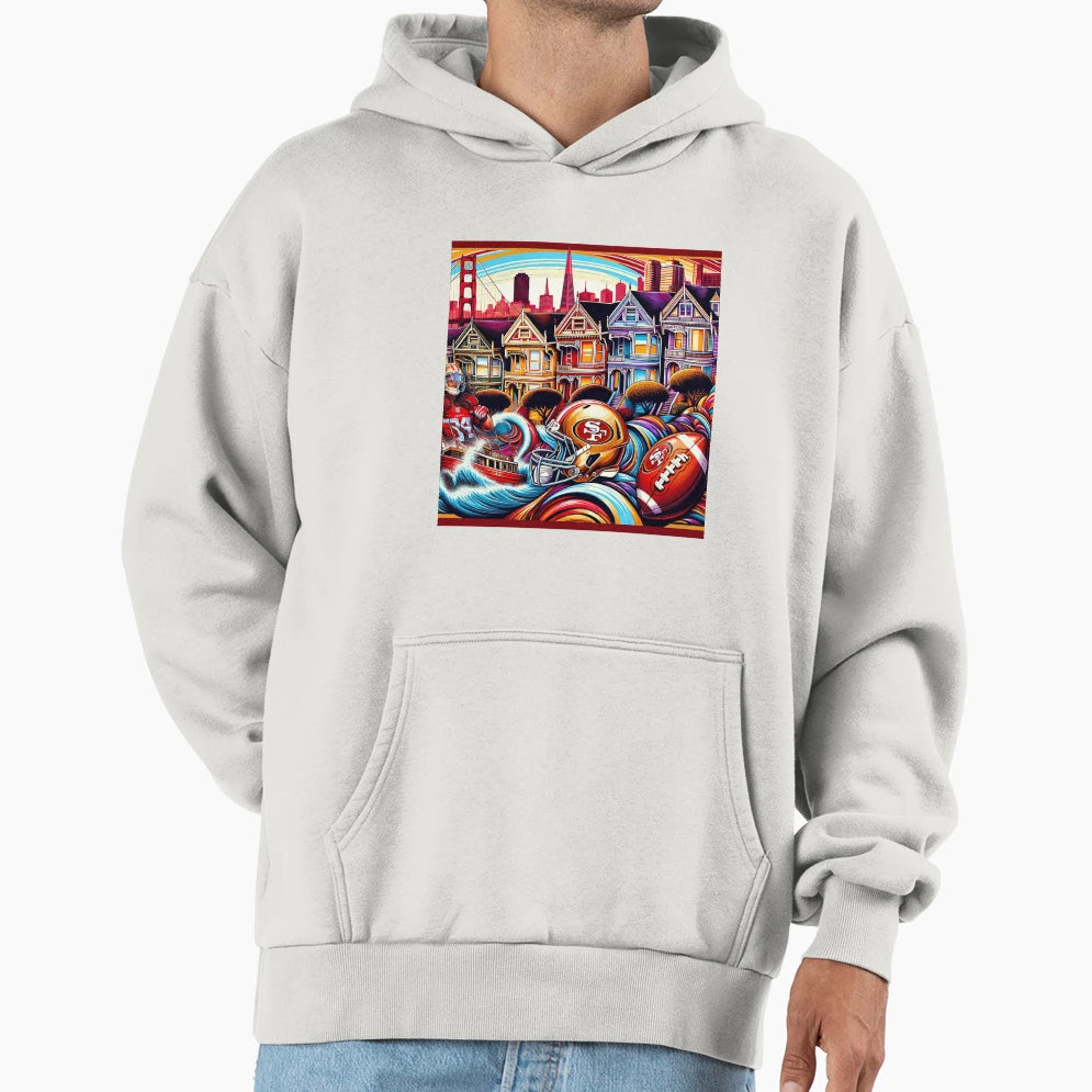 San Francisco 49Ers City Artwork Hoodie - Minimalist Print for Adults - T-Shirt, Sweatshirt, Hoodie