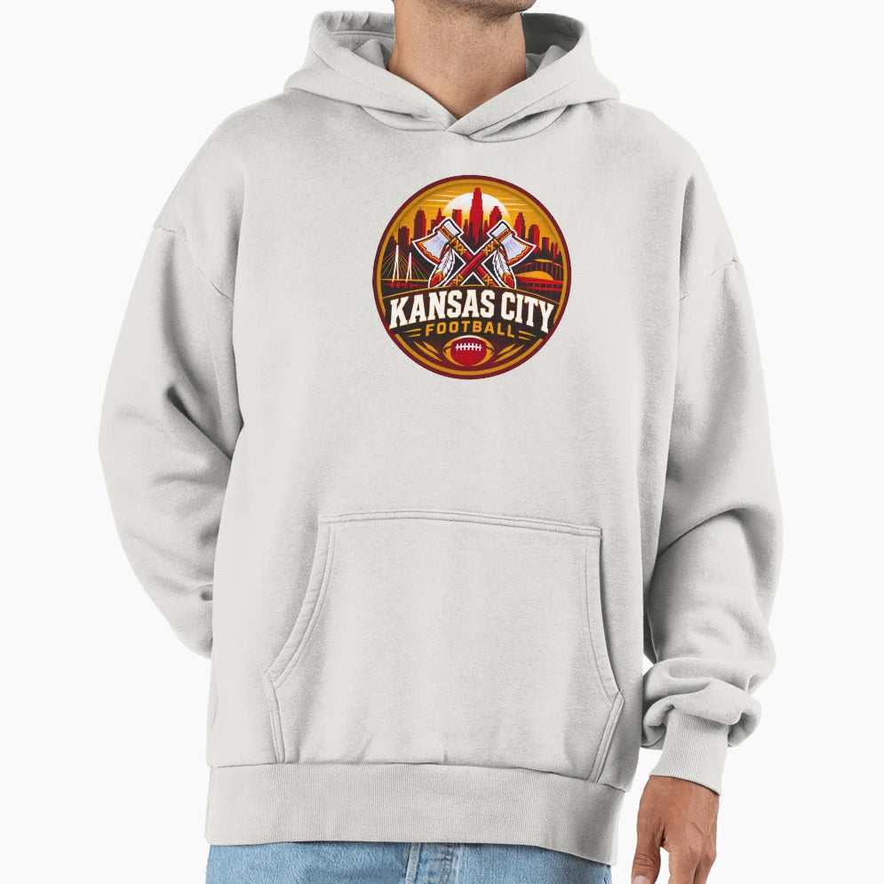 Kansas City Football Sports Emblem T-Shirt - Unique Graphic Men Women - T-Shirt, Sweatshirt, Hoodie