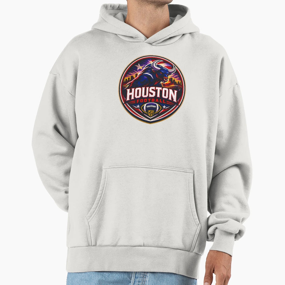Houston Football Skyline Sports Logo T-Shirt - Custom Art Print for Adults - T-Shirt, Sweatshirt, Hoodie