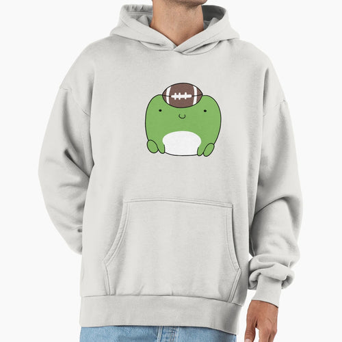Football Frog Hoodie - Graphic Print Men Women - T-Shirt, Sweatshirt, Hoodie