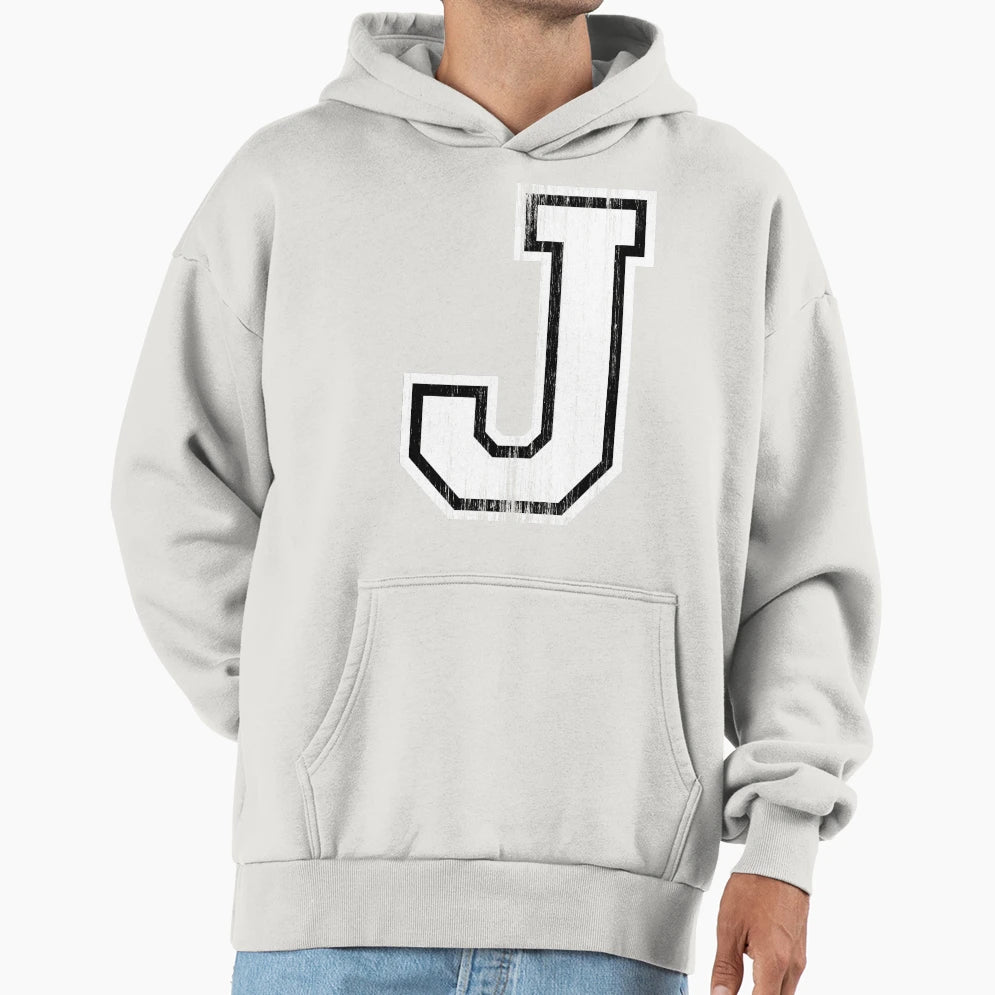 Big Sports Letter J Hoodie - Aesthetic Graphic for Adults - T-Shirt, Sweatshirt, Hoodie