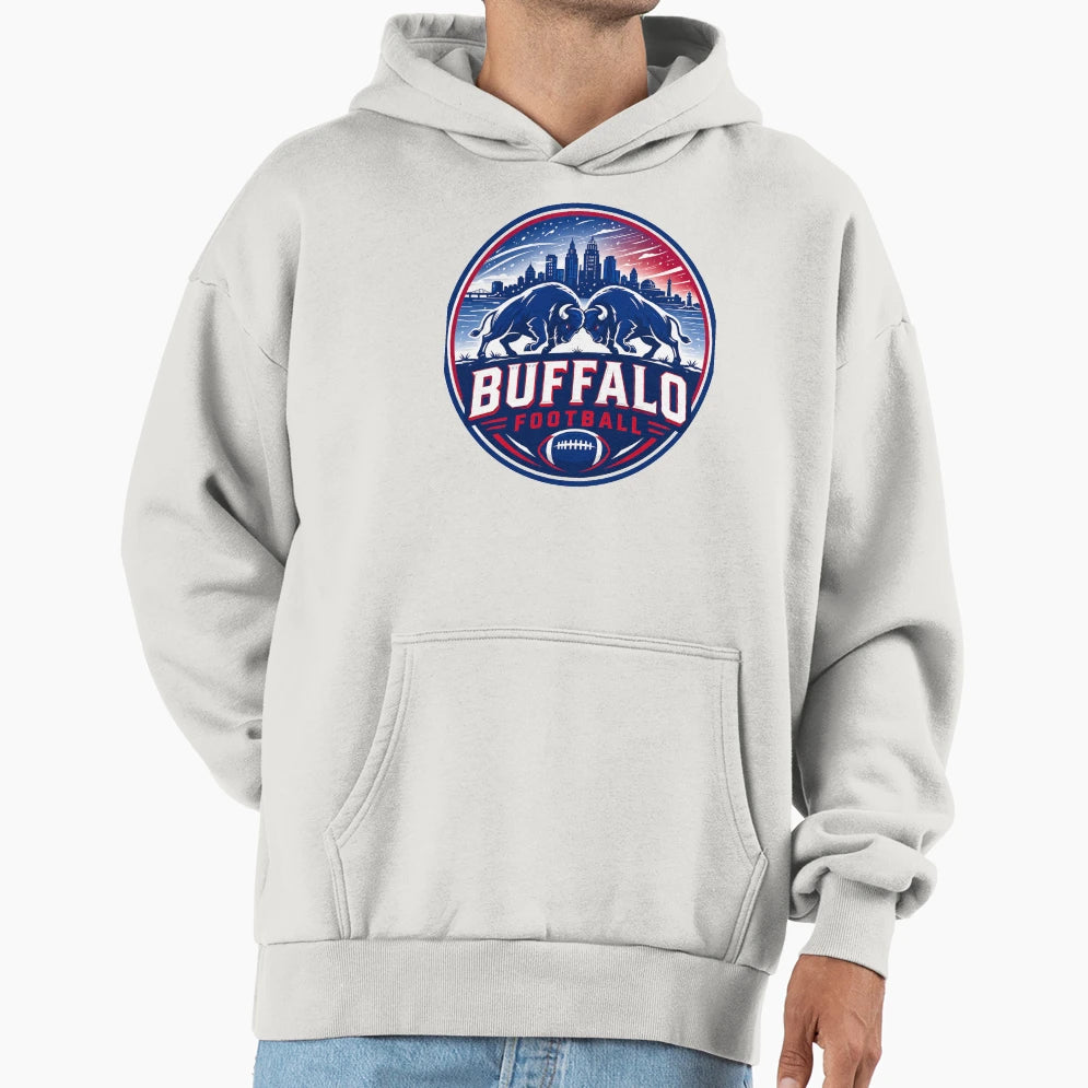 Buffalo Football City Skyline Sports T-Shirt - Minimalist Print for Adults - T-Shirt, Sweatshirt, Hoodie