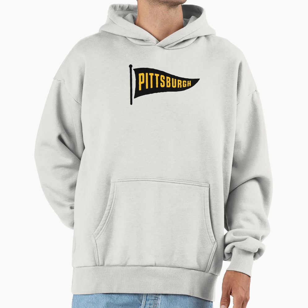 Pittsburgh Pennant Hoodie - Trendy Graphic for Adults - T-Shirt, Sweatshirt, Hoodie