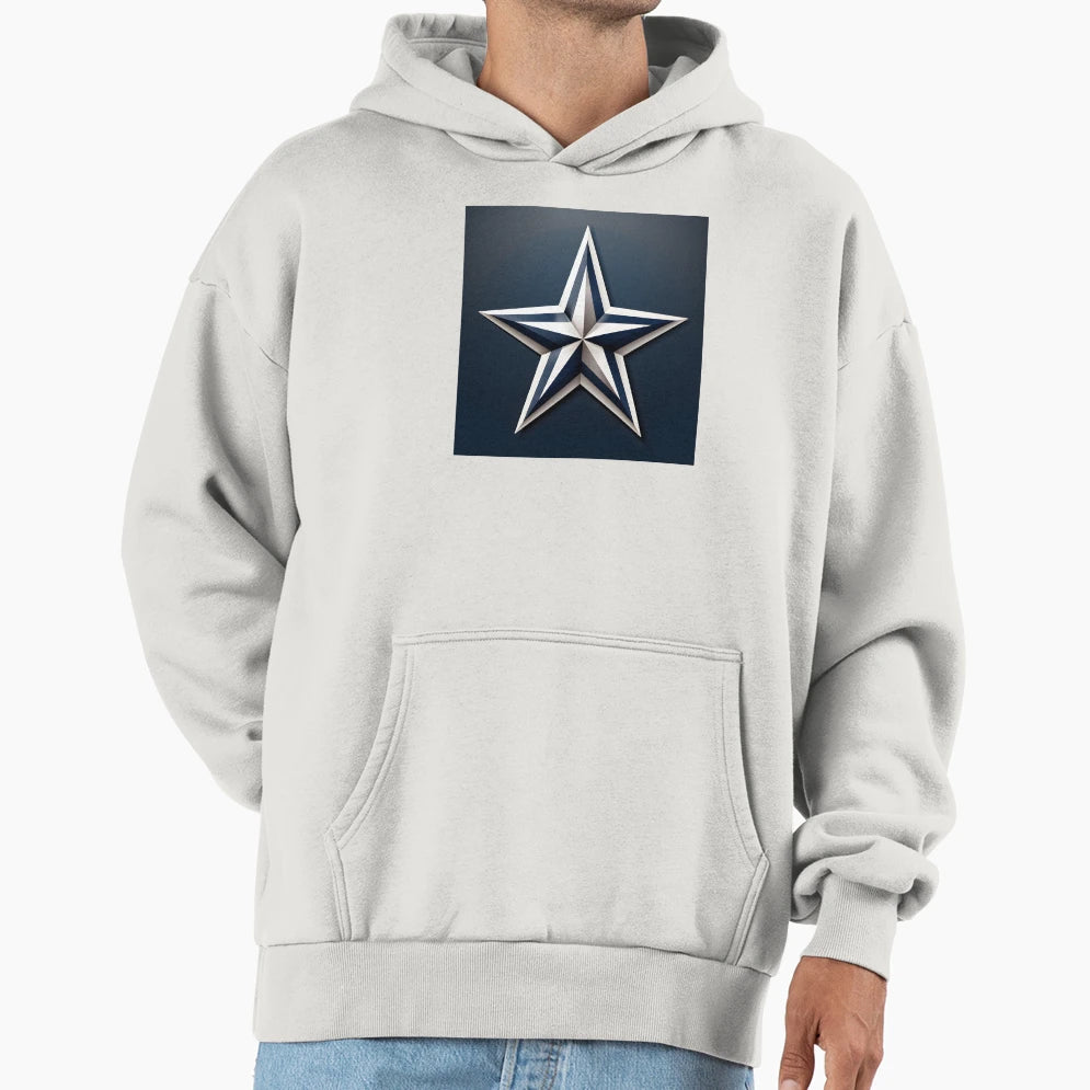 Sleek Nautical Star Emblem Hoodie - Streetwear Style for Adults - T-Shirt, Sweatshirt, Hoodie