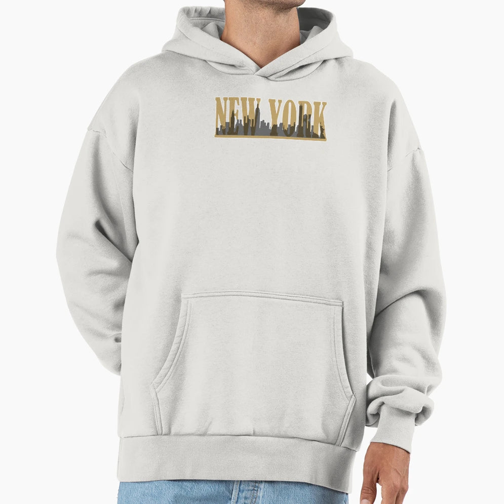 New York Lettering Skyline Hoodie - Novelty Apparel Unisex - T-Shirt, Sweatshirt, Hoodie
