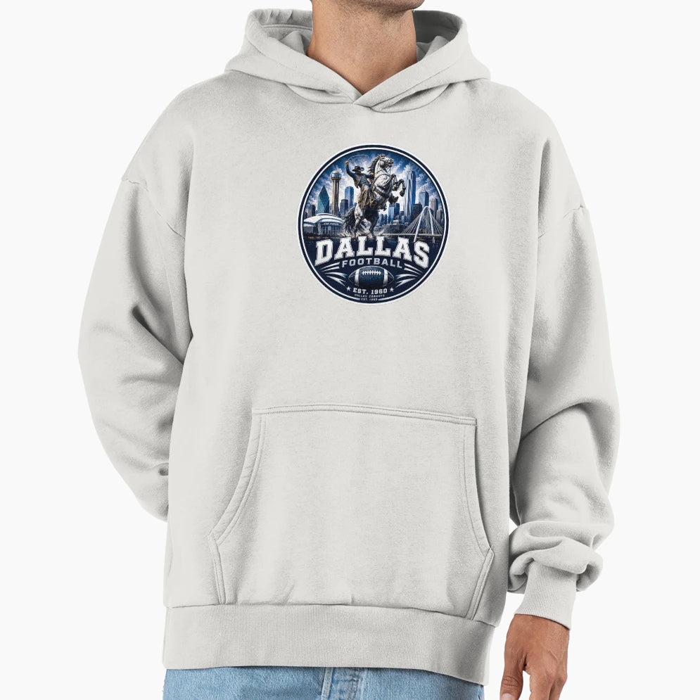 Dallas Football Cowboy Rider Skyline T-Shirt - Minimalist Print for Adults - T-Shirt, Sweatshirt, Hoodie