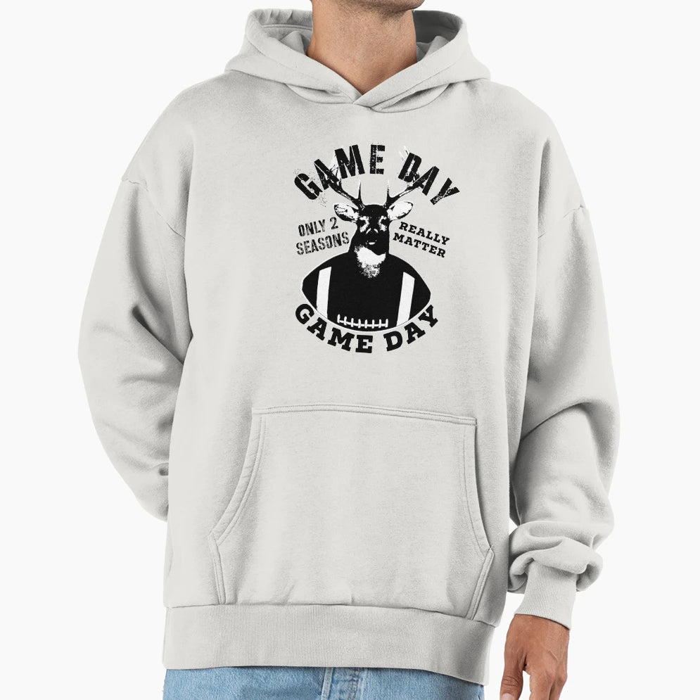 Football Game Day And Deer Hunting Hoodie - Minimalist Print for Adults - T-Shirt, Sweatshirt, Hoodie
