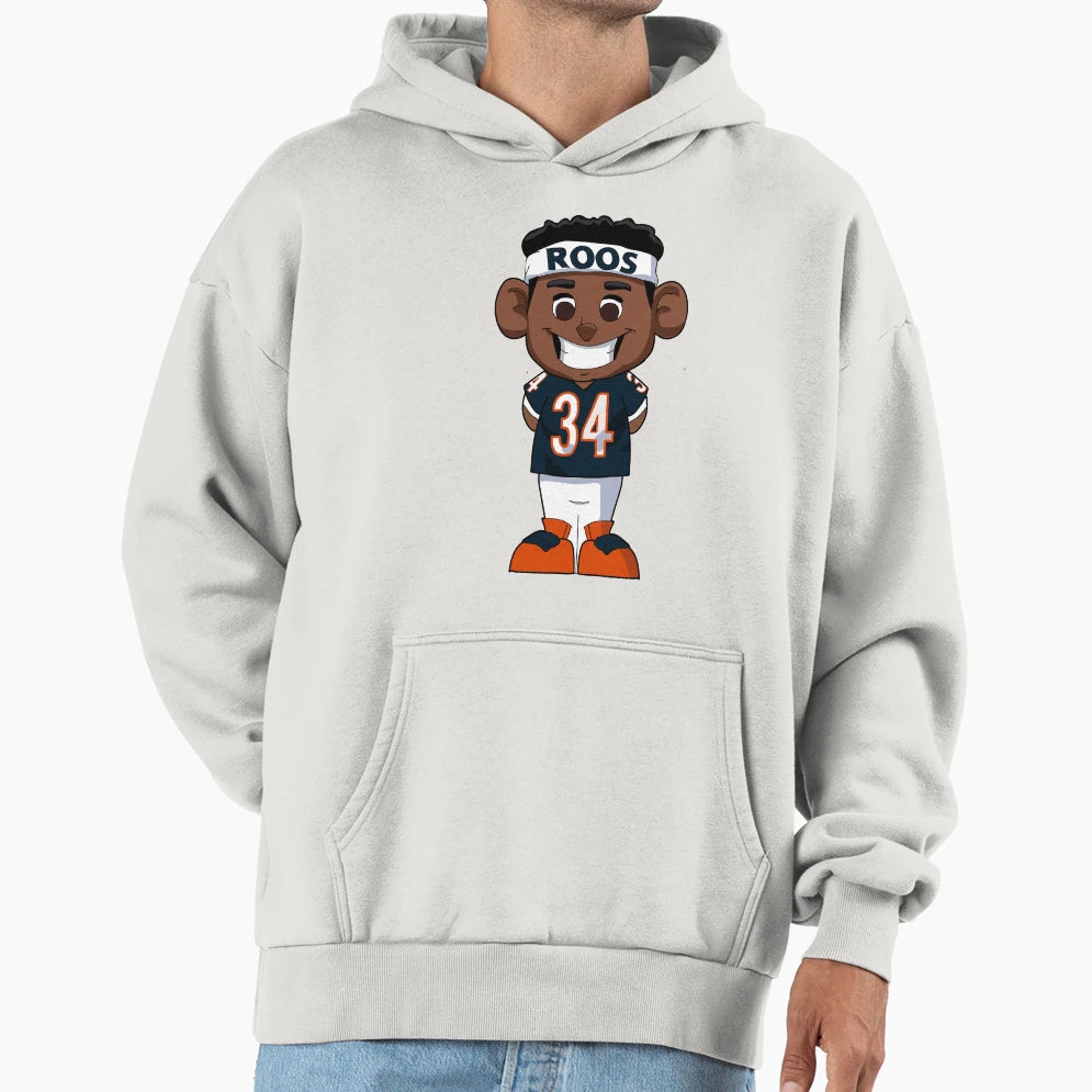 Walter Payton Cartoon Hoodie - Aesthetic Graphic for Adults - T-Shirt, Sweatshirt, Hoodie
