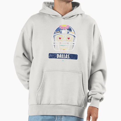 American Football Dallas Skull Hoodie - Minimalist Print for Adults - T-Shirt, Sweatshirt, Hoodie