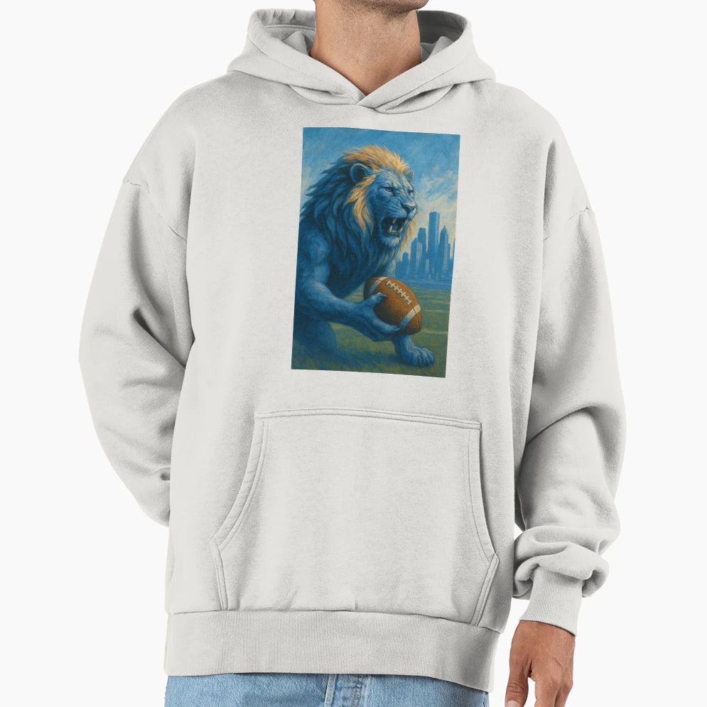 Detroit Football V2 Hoodie - Fun Novelty Design Men Women - T-Shirt, Sweatshirt, Hoodie