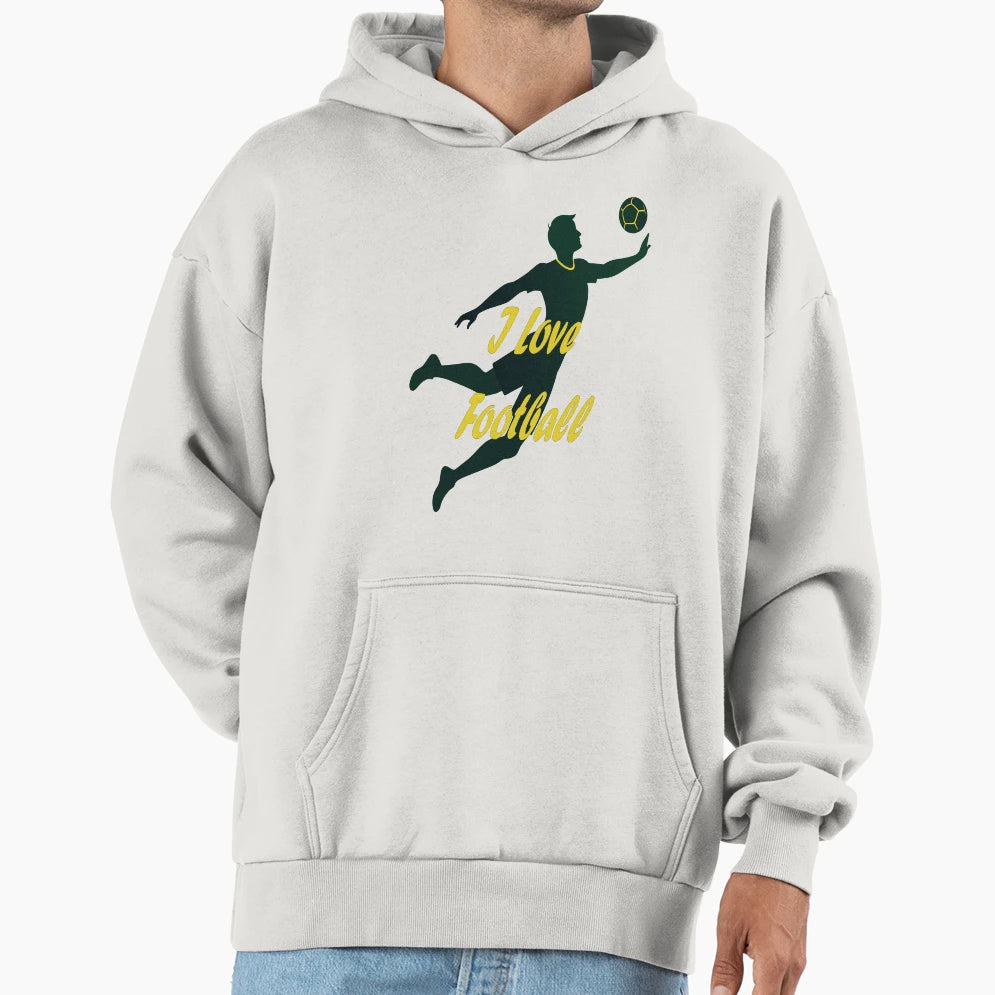 I Love Football Dynamic Player Hoodie - Aesthetic Graphic Men Women - T-Shirt, Sweatshirt, Hoodie