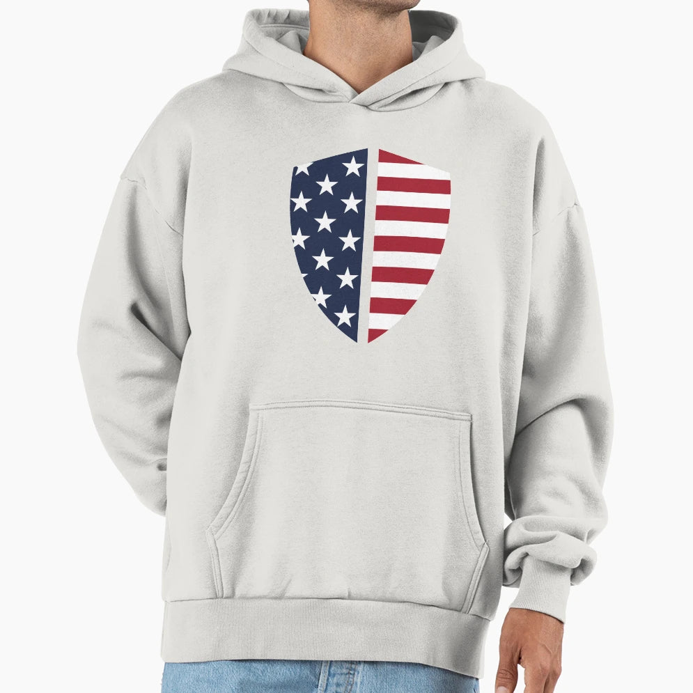 Shield American Hoodie - Unique Graphic Unisex - T-Shirt, Sweatshirt, Hoodie