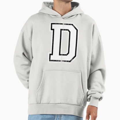 Big Varsity Letter D Hoodie - Graphic Print for Adults - T-Shirt, Sweatshirt, Hoodie
