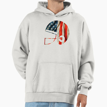 American Football Helmet Us Flag Hoodie - Novelty Apparel Unisex - T-Shirt, Sweatshirt, Hoodie