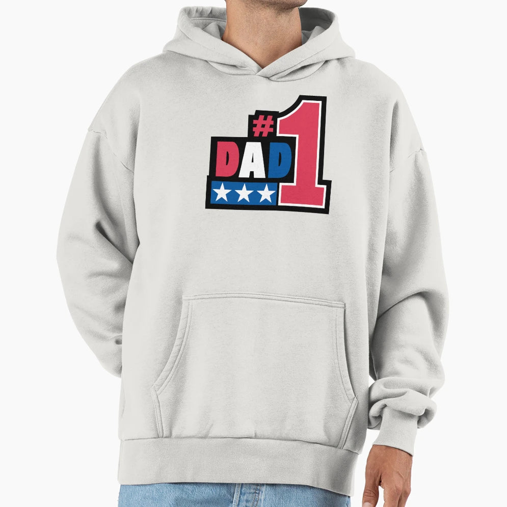 Fathers Day 1Dad Hoodie - Minimalist Print Men Women - T-Shirt, Sweatshirt, Hoodie