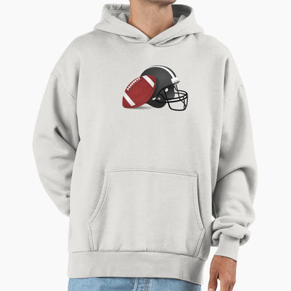 Football Helmet Football Hoodie - Aesthetic Graphic Men Women - T-Shirt, Sweatshirt, Hoodie
