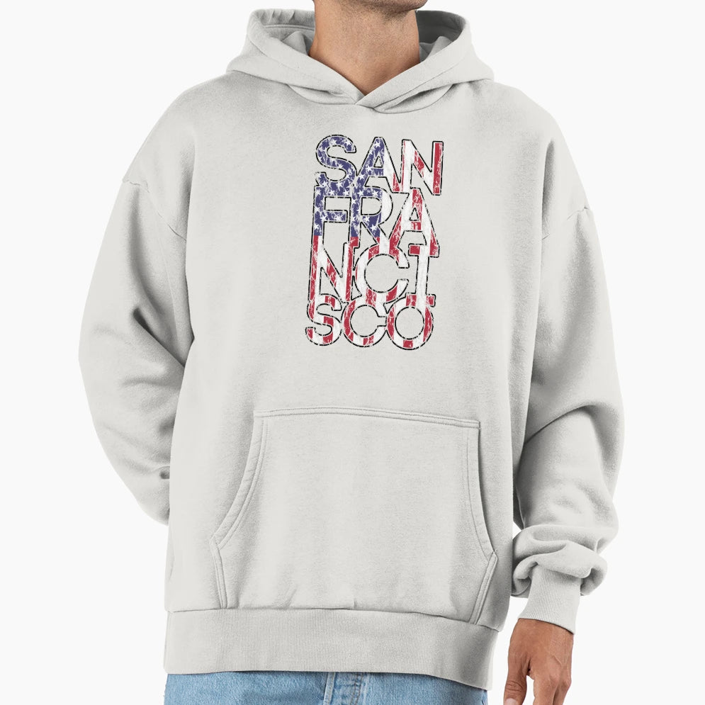 Us Flag City San Francisco Hoodie - Graphic Print Men Women - T-Shirt, Sweatshirt, Hoodie