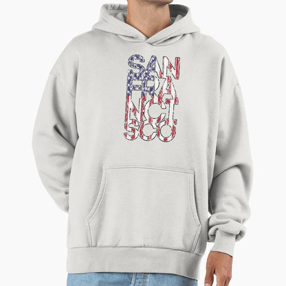 Us Flag City San Francisco Hoodie - Graphic Print Men Women - T-Shirt, Sweatshirt, Hoodie