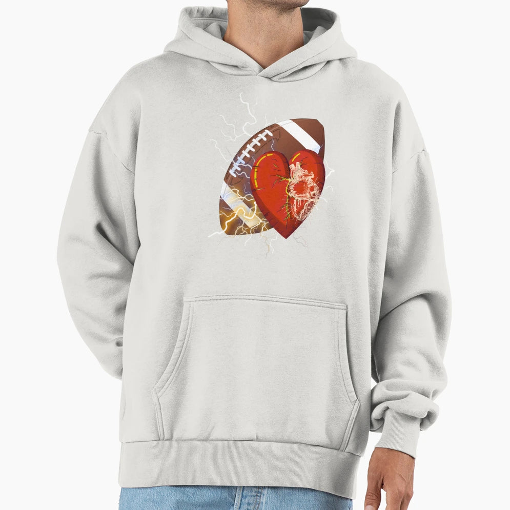 Heart Champion Football Hoodie - Graphic Print for Adults - T-Shirt, Sweatshirt, Hoodie