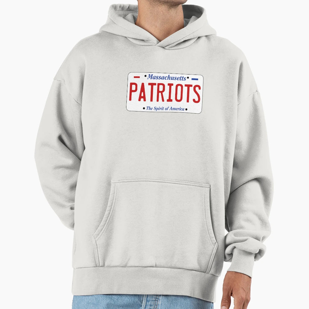 New England Patriots Massachusetts License Hoodie - Graphic Print Unisex - T-Shirt, Sweatshirt, Hoodie