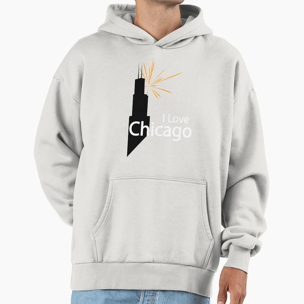 I Love Chicago Hoodie - Trendy Graphic Men Women - T-Shirt, Sweatshirt, Hoodie