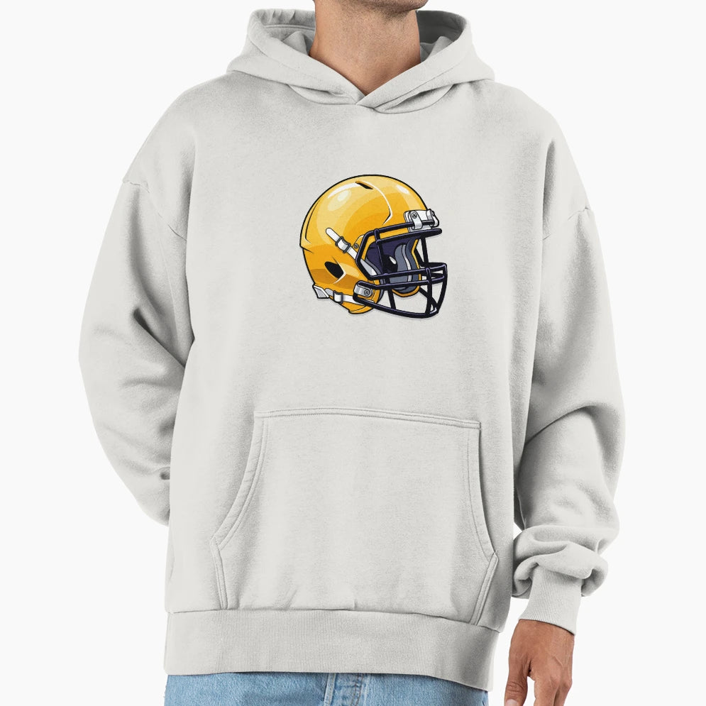Yellow Football Helmet Hoodie - Streetwear Style Men Women - T-Shirt, Sweatshirt, Hoodie