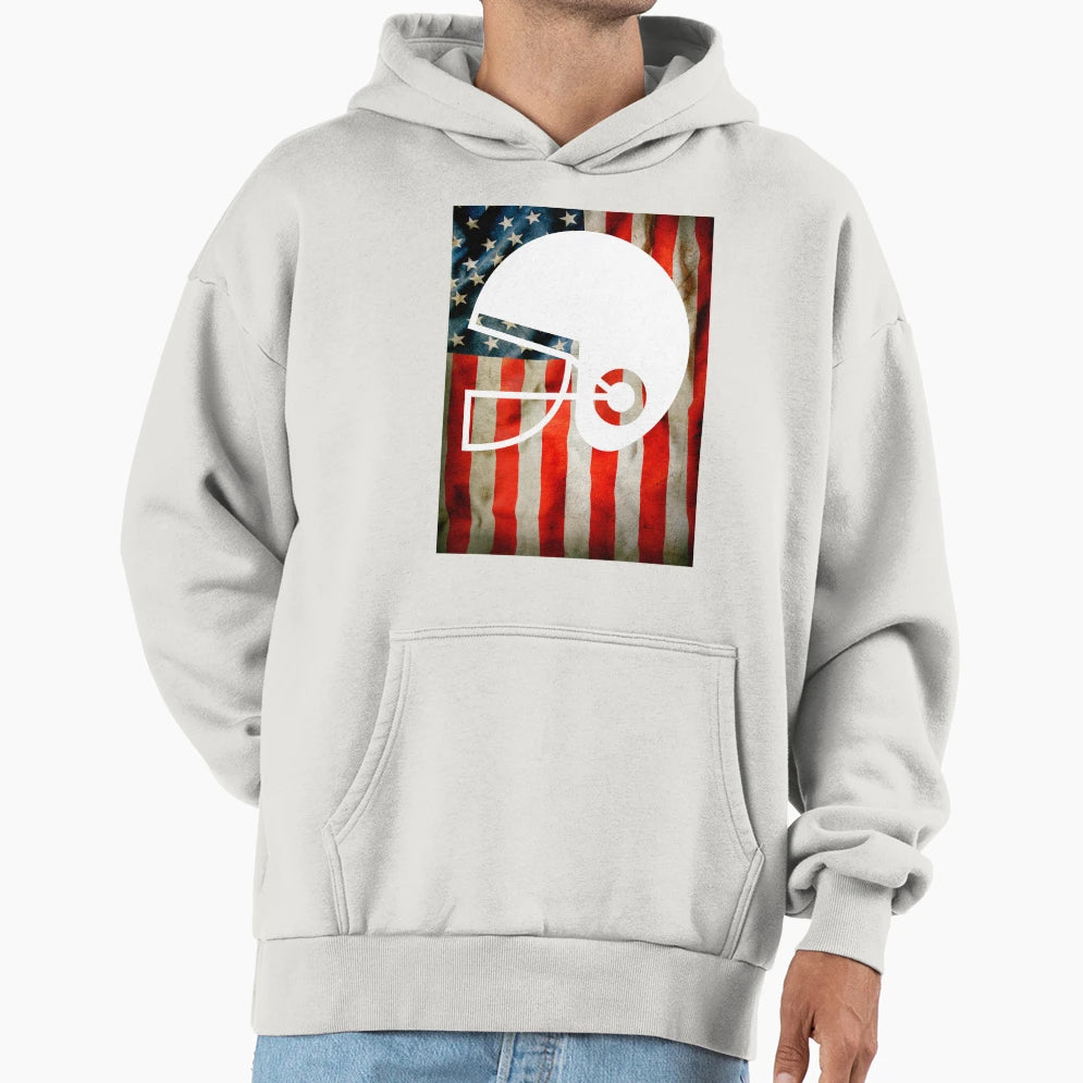 American Football And Us Patriot Flag Hoodie - Trendy Graphic Men Women - T-Shirt, Sweatshirt, Hoodie