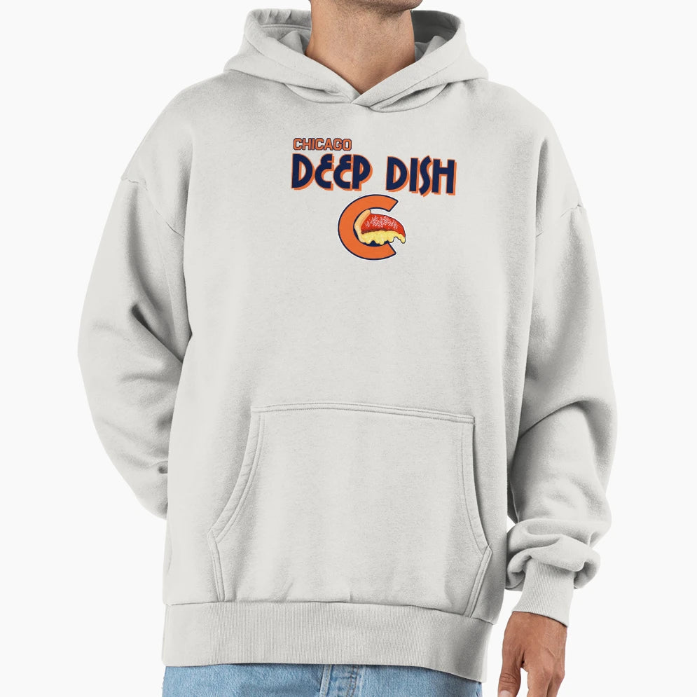 Chicago Deep Dish Wordmark Hoodie - Aesthetic Graphic Unisex - T-Shirt, Sweatshirt, Hoodie