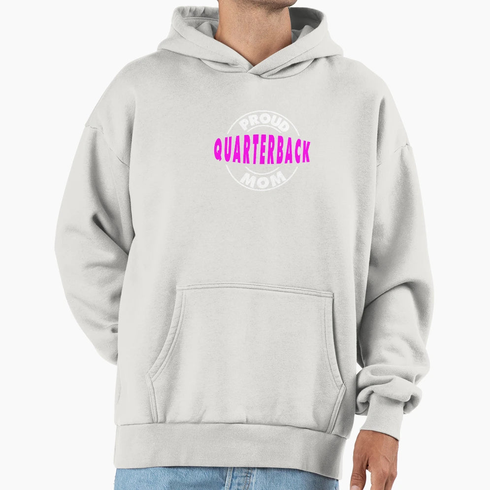 Quarterback Proud Football Mom Hoodie - Trendy Graphic for Adults - T-Shirt, Sweatshirt, Hoodie