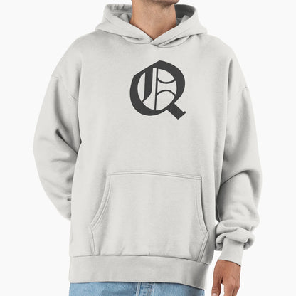 Q Old English Lettering Q Hoodie - Fun Novelty Design for Adults - T-Shirt, Sweatshirt, Hoodie