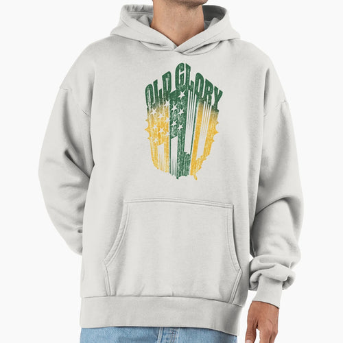 Old Glory Nation Green Gold Hoodie - Novelty Apparel for Adults - T-Shirt, Sweatshirt, Hoodie