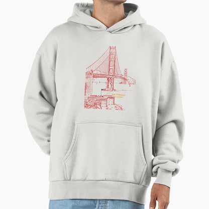 San Francisco Golden Gate Bridge Fort Hoodie - Novelty Apparel for Adults - T-Shirt, Sweatshirt, Hoodie