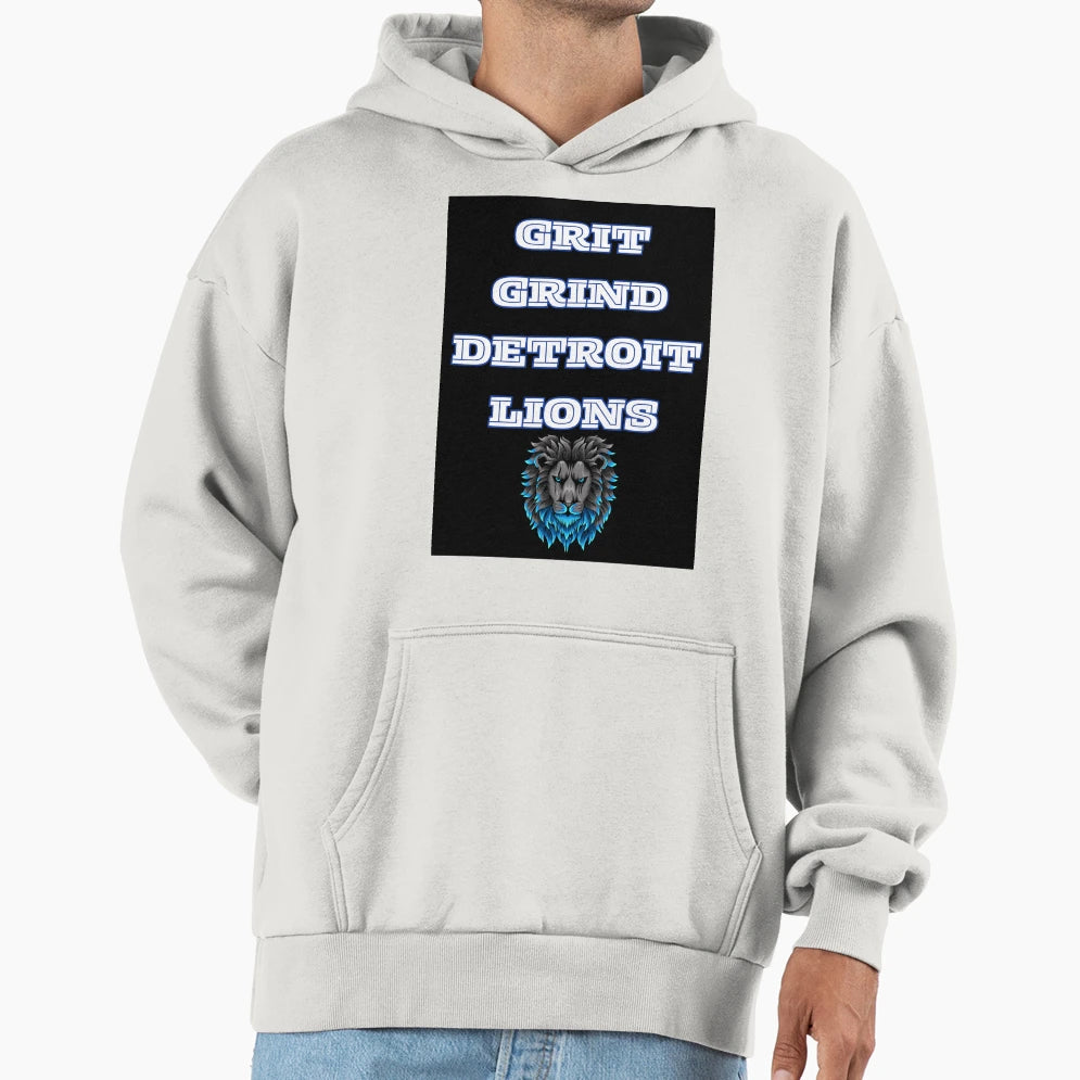 Grit Grind Detroit Lions Collections I Hoodie - Novelty Apparel for Adults - T-Shirt, Sweatshirt, Hoodie