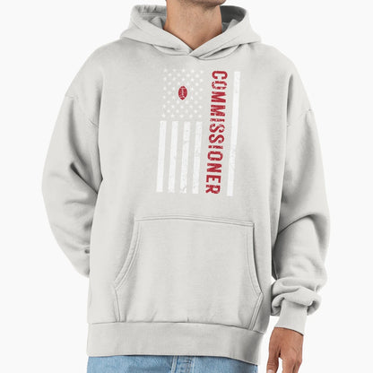 American Flag Commissioner Hoodie - Novelty Apparel Unisex - T-Shirt, Sweatshirt, Hoodie
