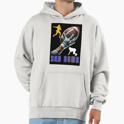 American Football 3Rd Down Hoodie - Custom Art Print Unisex - T-Shirt, Sweatshirt, Hoodie