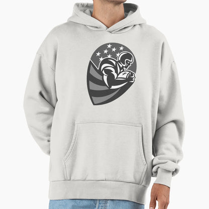 American Football Running Ball Hoodie - Fun Novelty Design for Adults - T-Shirt, Sweatshirt, Hoodie