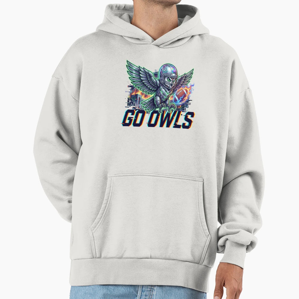 Legendary Owl Rising From Flames Hoodie - Fun Novelty Design for Adults - T-Shirt, Sweatshirt, Hoodie