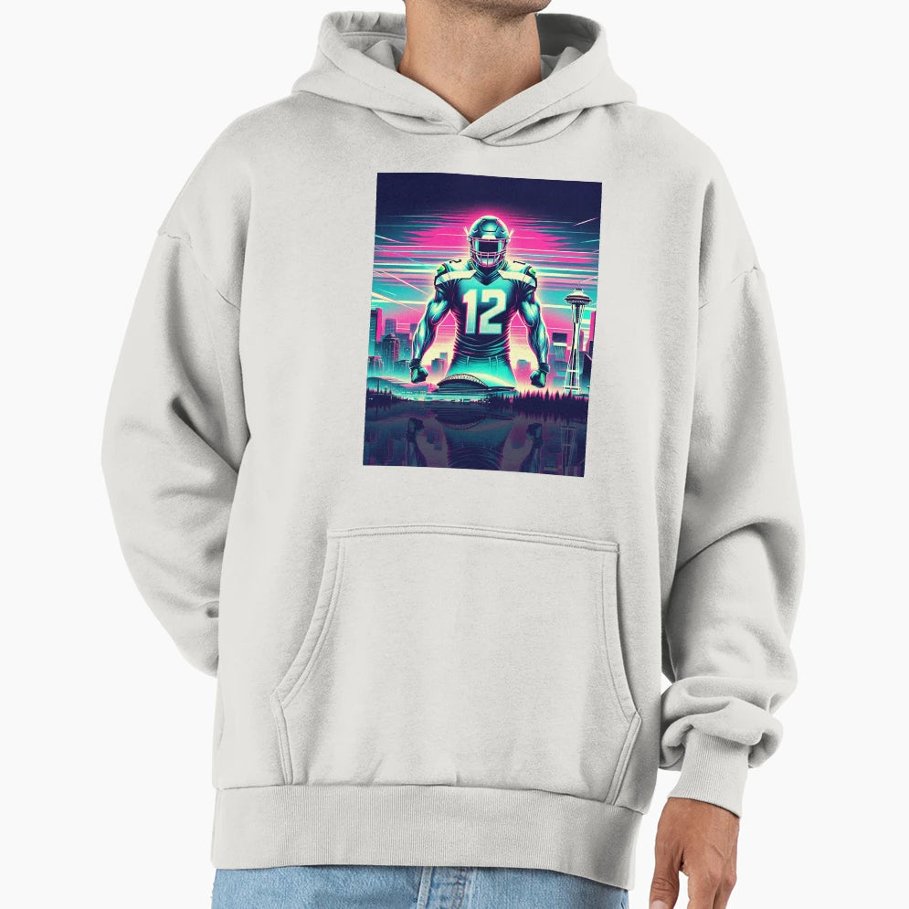 Synthwave Seattle Hoodie - Novelty Apparel for Adults - T-Shirt, Sweatshirt, Hoodie