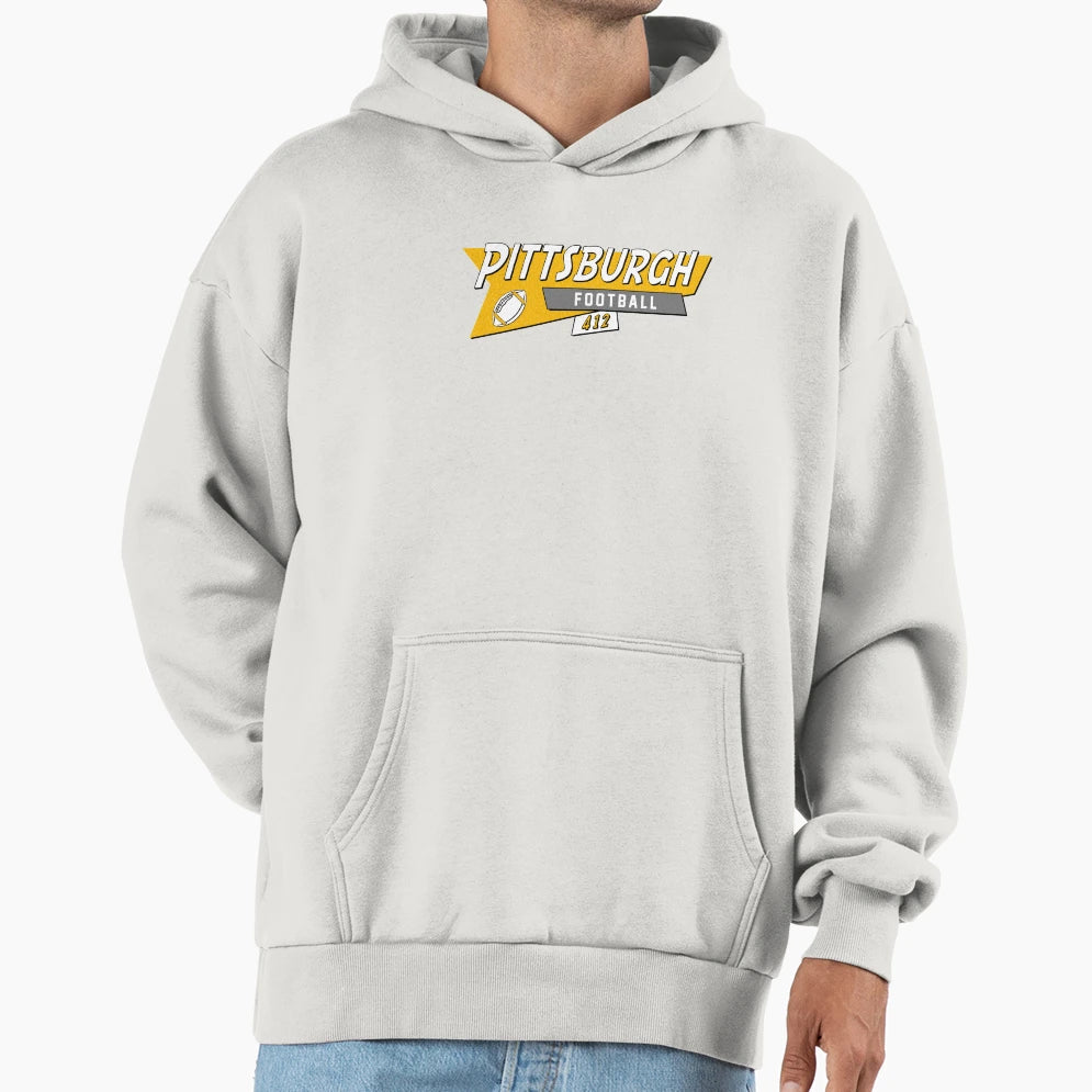 Pittsburgh 90S Football Hoodie - Fun Novelty Design Unisex - T-Shirt, Sweatshirt, Hoodie